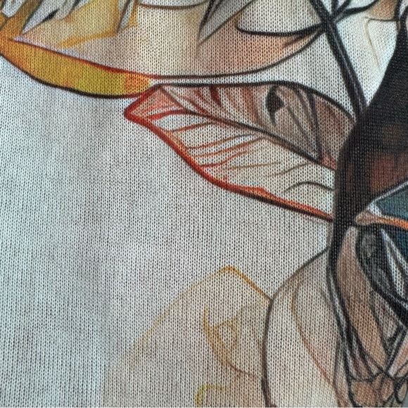 FINE KNITT SWEATER ART PRINT FALL LEAVES - Picture 7 of 10